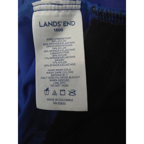 Lands End One Piece Swimsuit 18DD Womens Plus Size Underwired Blue Beach - Picture 7 of 7